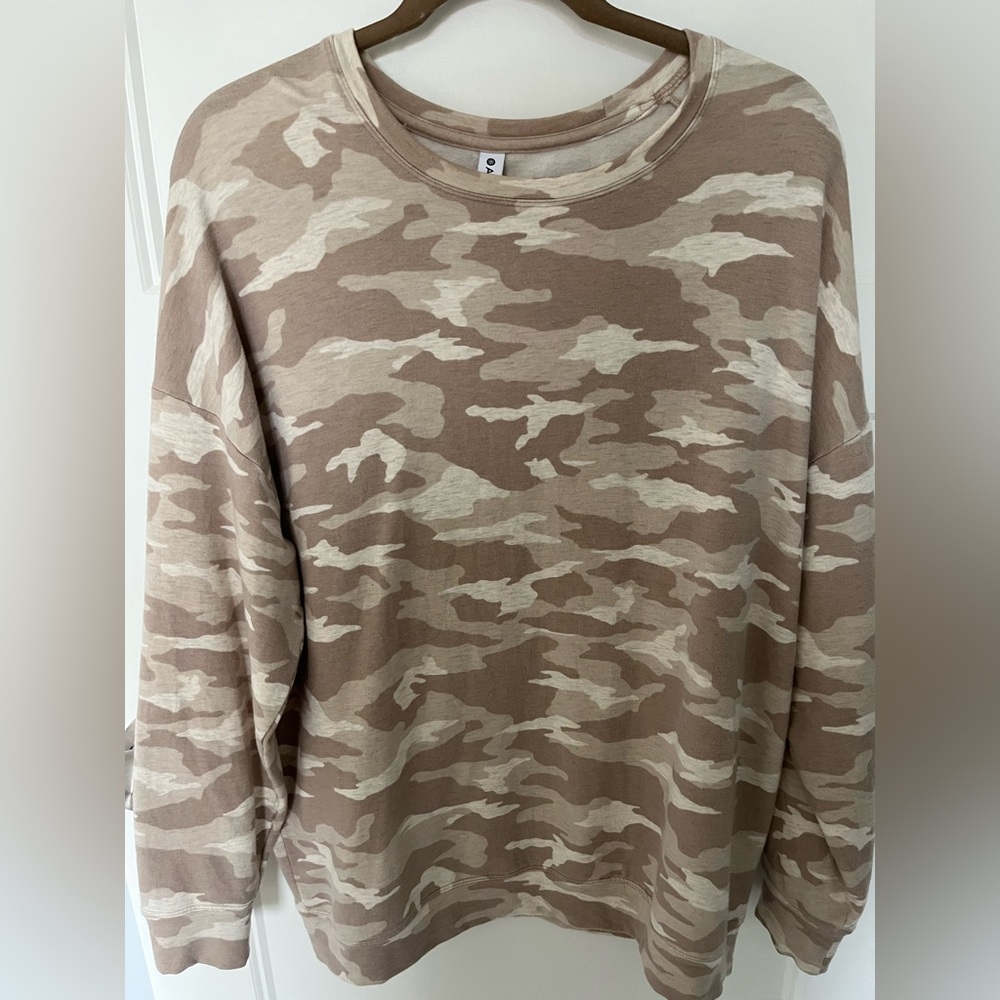 Athleta Studio to Street Camo Crewneck Sweatshirt